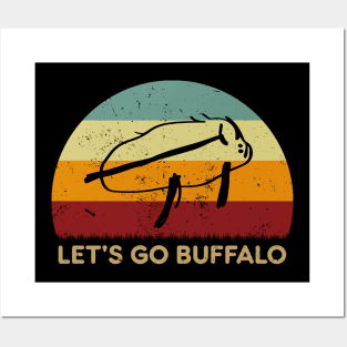 Retro Sunset - Buffalo Bills Let's Go Posters and Art
